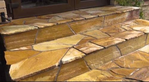 Плитняк златолит жёлтый золотистый для отмостки купить в Республике Тыва